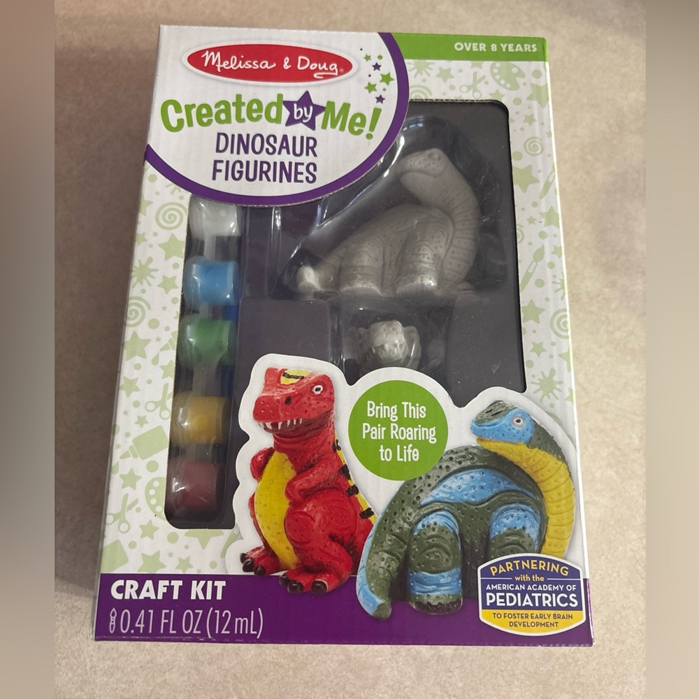 MELISSA & DOUG CREATED BY ME DINOSAUR FIGURINES CRAFT KIT AGE 8+ GIFT BRAND NEW